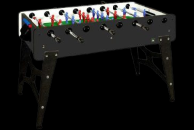 Table de babyfoot soccer noire fabriquée en Italie avec garantie 2 ans et tiges télescopiques