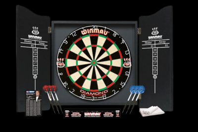 Ensemble de jeu de dards, cible et cabinet haut de gamme Winmau