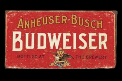 Enseigne en métal BUDWEISER