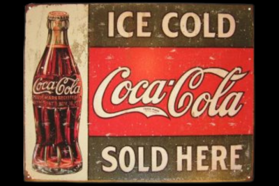 Enseigne métallique COCA-COLA