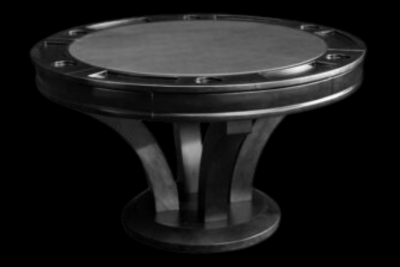 Table de poker ronde en bois massif